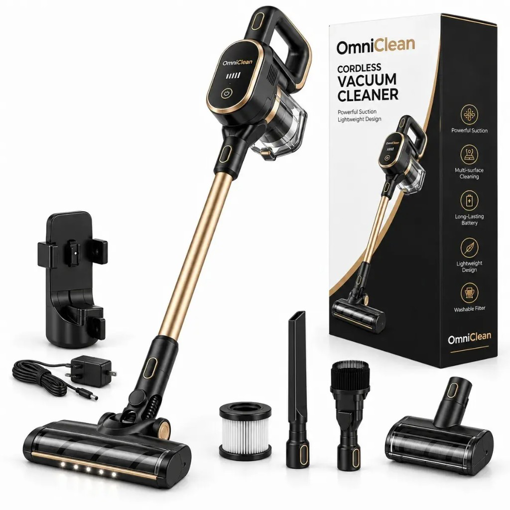 Kit completo OmniClean con accessori e base di ricarica